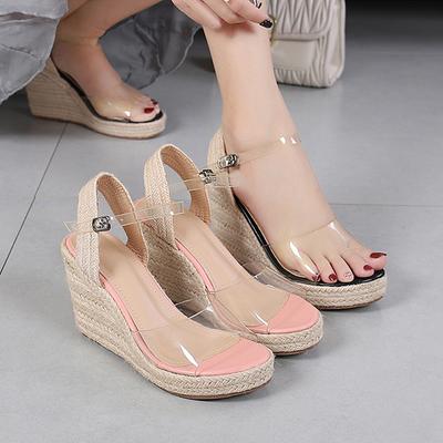 2025 Summer Wedges Women High Heels Sandals Brand Party Shoes Fashion Sweet Ladies Sandals Wedge Heel 9cm Plus Size 42