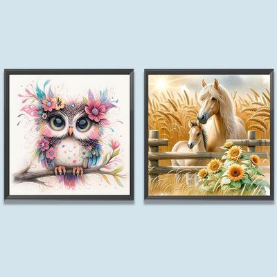Animal 5D DIY Full Drill Round Diamond Painting Kit for Home Wall Decoration