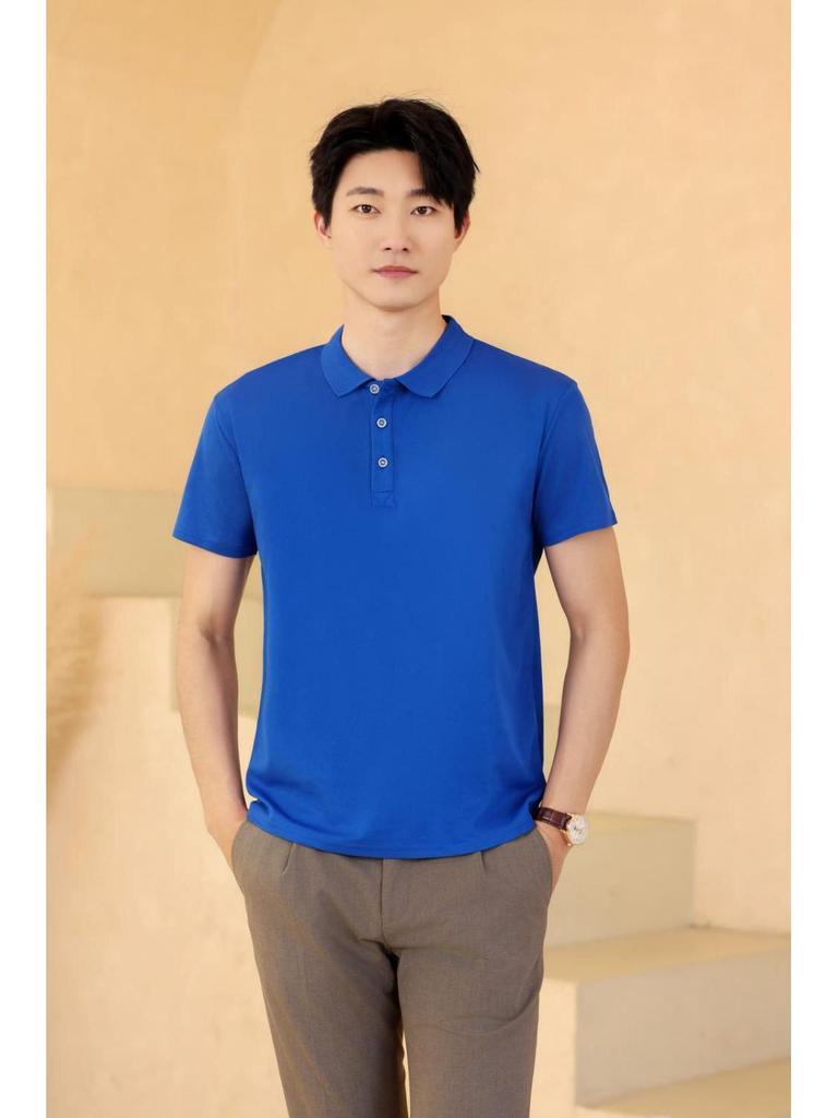 Kurzarm Umlegekragen Kundenspezifisches Poloshirt - Unifarbe, Werbe-T-Shirt, Arbeitskleidung Uniform, Doppelring-Schnalle.