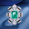 Jewelry Copper Bottom Gold-Plated Imitation Grandmother Green Light Luxury Retro Suit Heroine Stone 8 * 10