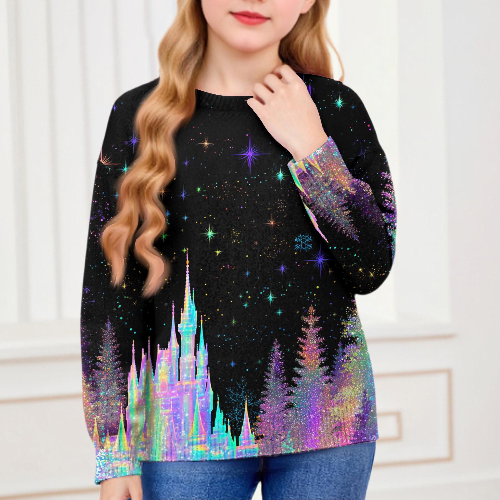 

Рождественские свитшоты для детей мальчиков и девочек вязаный свитер милая рубашка осенний пуловер с круглым вырезом топы 90