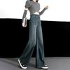 Women's Retro Blue Vintage Wide-Leg Jeans - Autumn 2025 High-Waisted Slimming Drapey Straight Pants