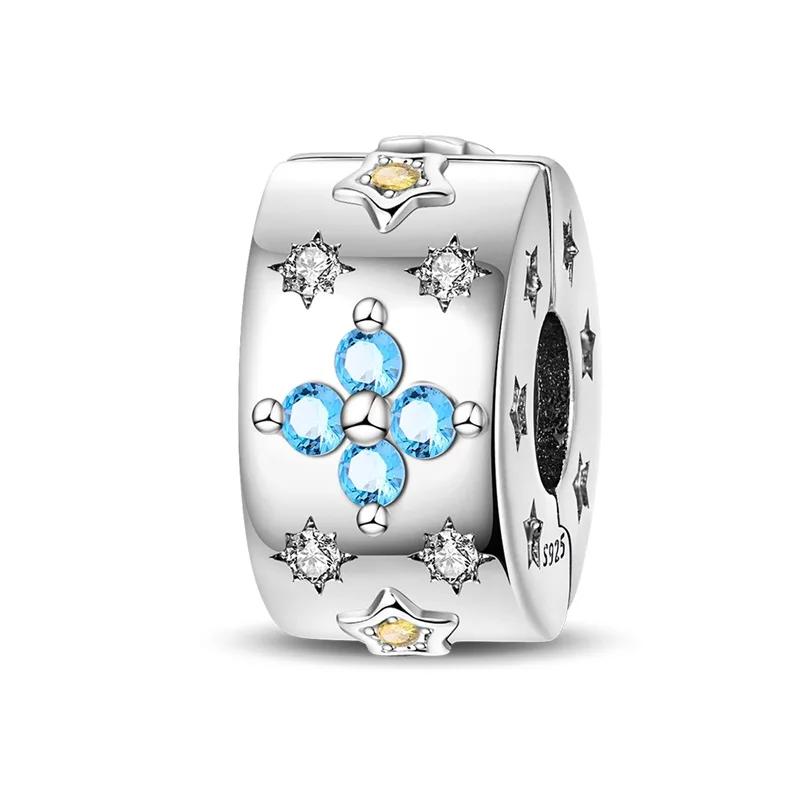 Authentic Original Charm Bead Components Copper Metal Butterfly Flowers Colorful Zircon Silicone Charm Bead Components Bead Components Compatible