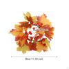 Thanksgiving Candle Ring Artificial Maple Leaves Wreath for Harvest Cafe Bar