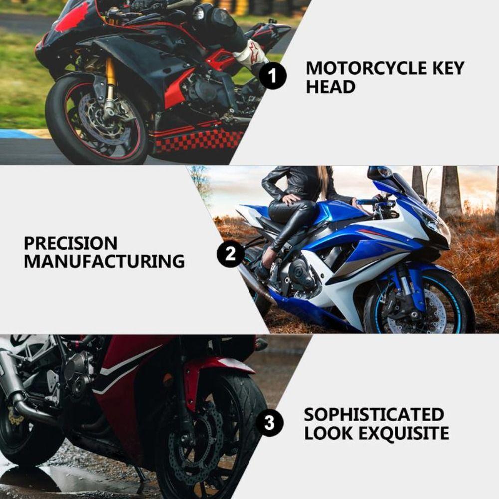 Key Bit Motorcycle Keychain Key Head Cover Decorative Motorcycle Key Head Shell Hexagon Keychain
