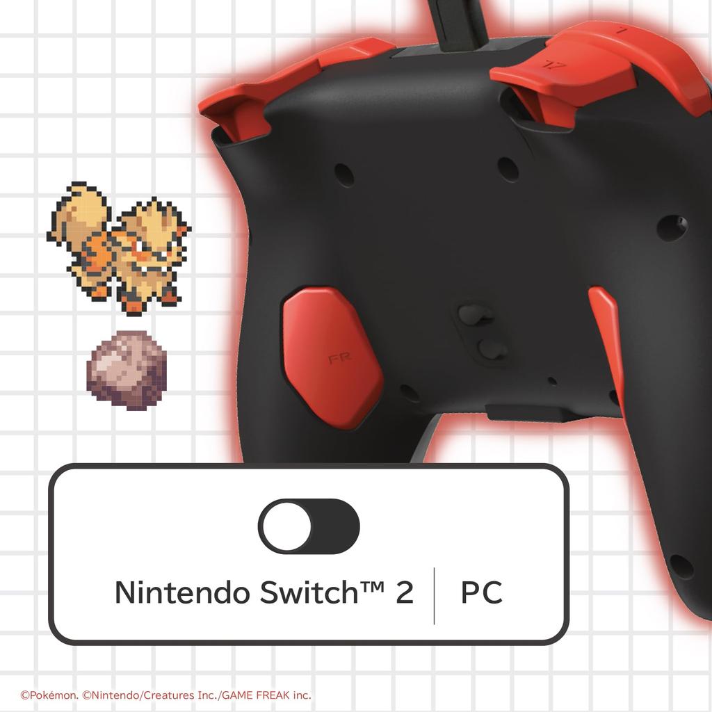Licensed Pixel Art Series Wired Hori Pad TURBO for Nintendo 2 Pixel Red [Nintendo Product] Pokémon Switch™ - -