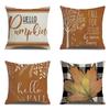 Thanksgiving Linen Pillowcase Autumn Pumpkin Print Pillow Cushion Cover
