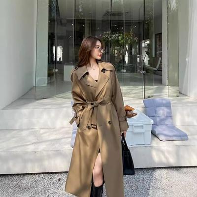 Windbreaker Coat for Women Spring and Autumn New Style Small Korean Style Slim Medium Long Coat for Women