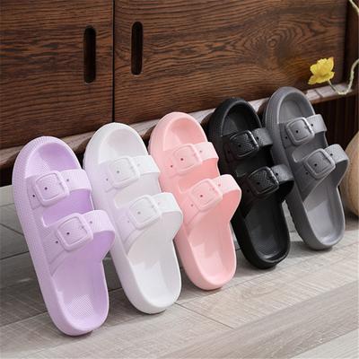 Summer Platform Indoor Slippers Shoes Women EVA Soft Sole Non Slip Flip Flops Couple Woman Thick-soled Home  Flats Pink