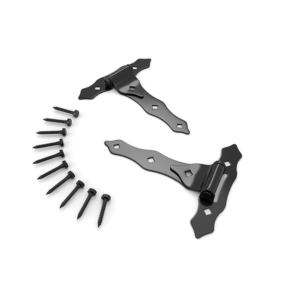 Iron Gate Hinges Compatible with For PVC and Wooden Fences Includes 10 Screws for Secure Attachment and Smooth Movement China Mainland