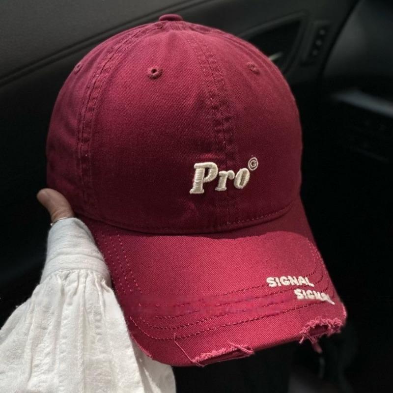 New trendy brand letter Pro embroidered face small baseball cap women's simple hole curved brim cap