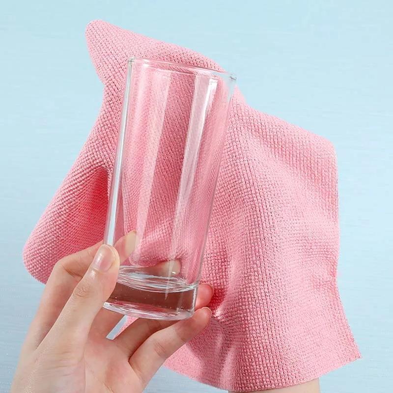 20Pcs/Roll Tear-Off Microfiber Cleaning Cloth Roll, Reusable Kitchen Dish Towels, Greaseproof Quick Drying Cleaning Rags