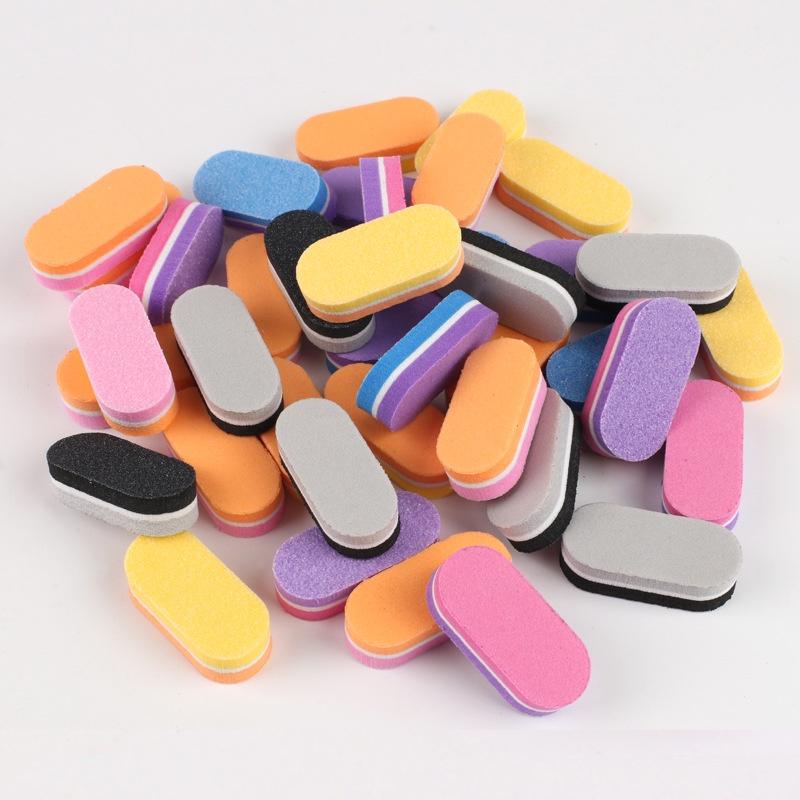 40 Pcs Double Color Mini Sponge Nail Files Buffer Block Buffing Sanding Nails File Pedicure Manicure Tools