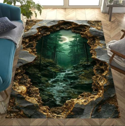 3D Visual Illusion Ocean Scenery Floor Mat Living Room Bedroom Kitchen Bathroom Home Decor Gifts Beach Carpets Room Decoration