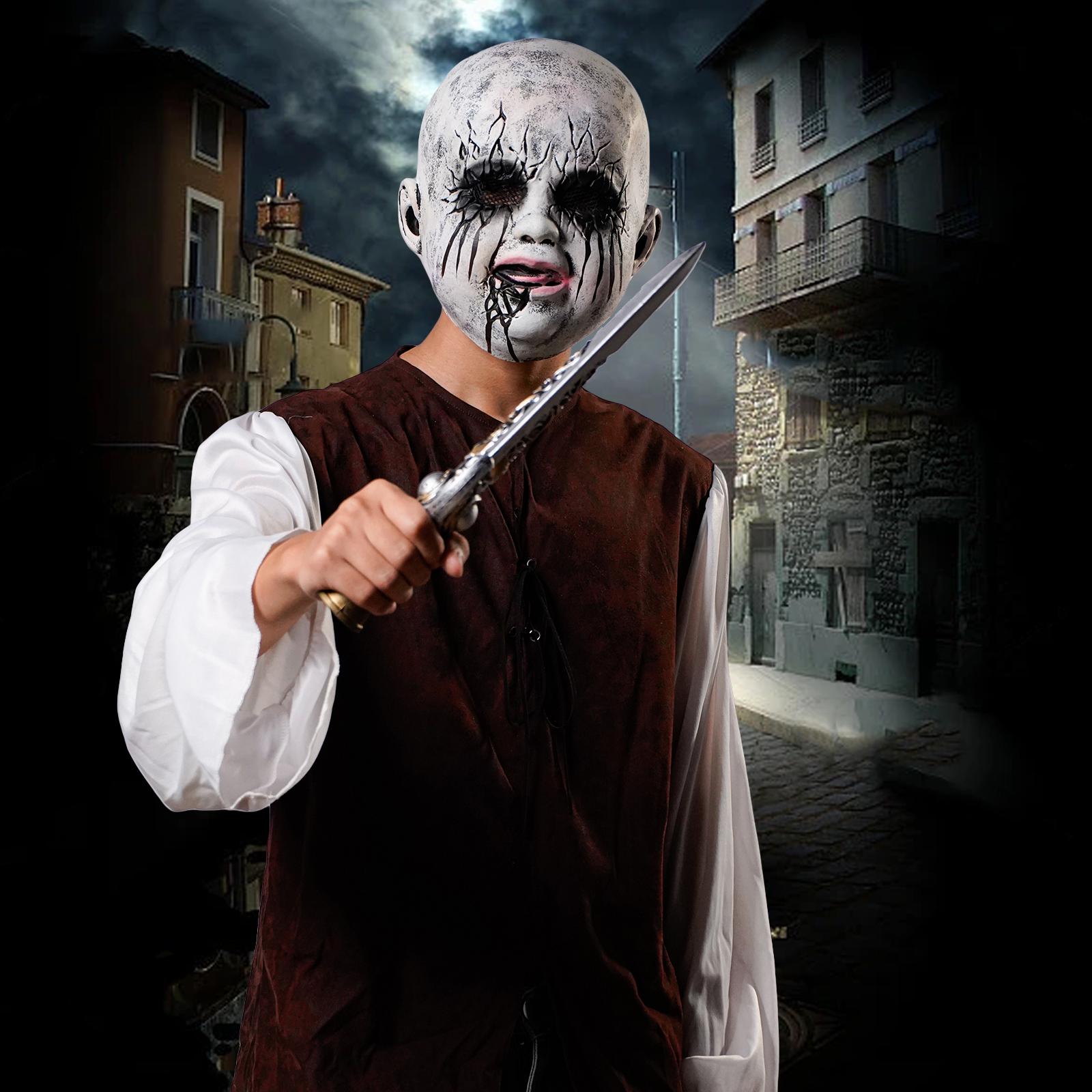 

1pc High-quality Simulated Headpiece Role-playing Accessory Scary Doll Mask Suitable For Role-playing And Halloween