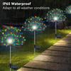 Outdoor Solar Powered Fireworks Lights 8 Modes Garden Waterproof Lawn Lamp Dandelion Light For Yard Camping Christmas Decor