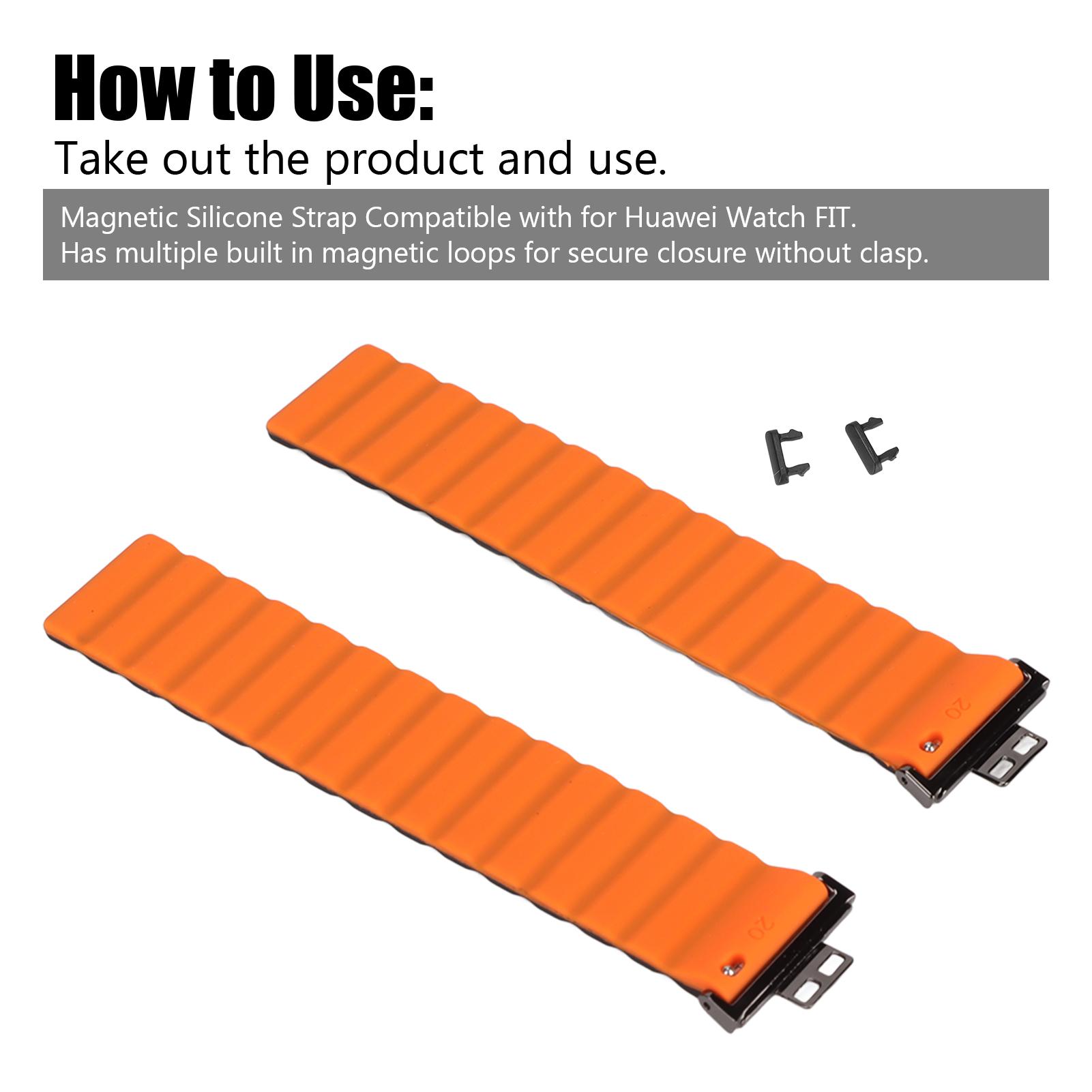 Magnetic Watch Strap Watchband Silicone Replacement Accessory for Watch FIT