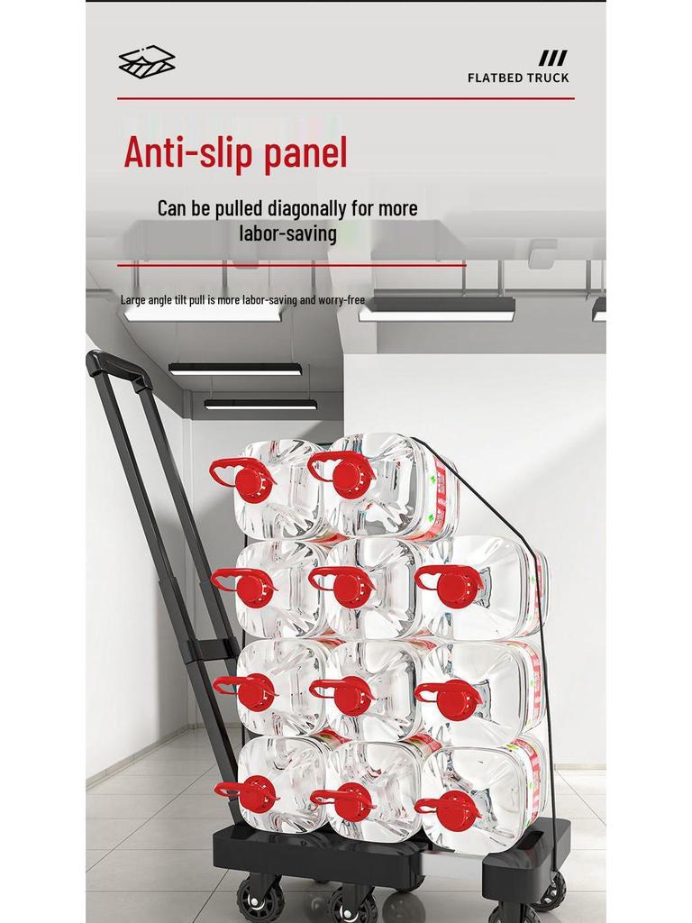 Compact Folding Telescopic Hand Truck for Household Use