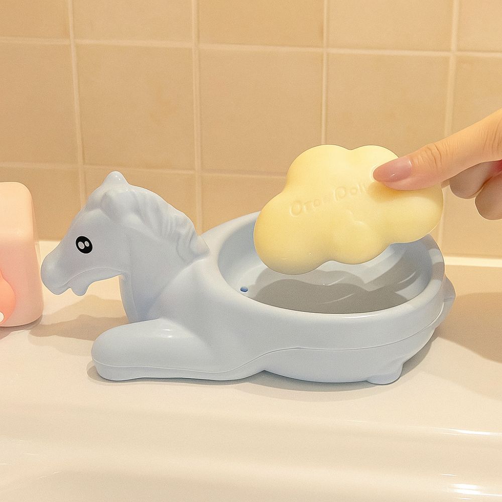 Plastic Horse Shape Soap Box Drainable Soap Container Decor Cartoon Pig Soap Dish  Bathroom