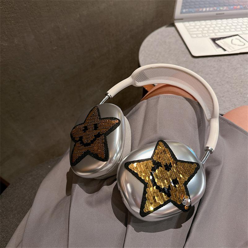 Smiley pentagram for apple AirPods max protective case headphone protective case AirPods female