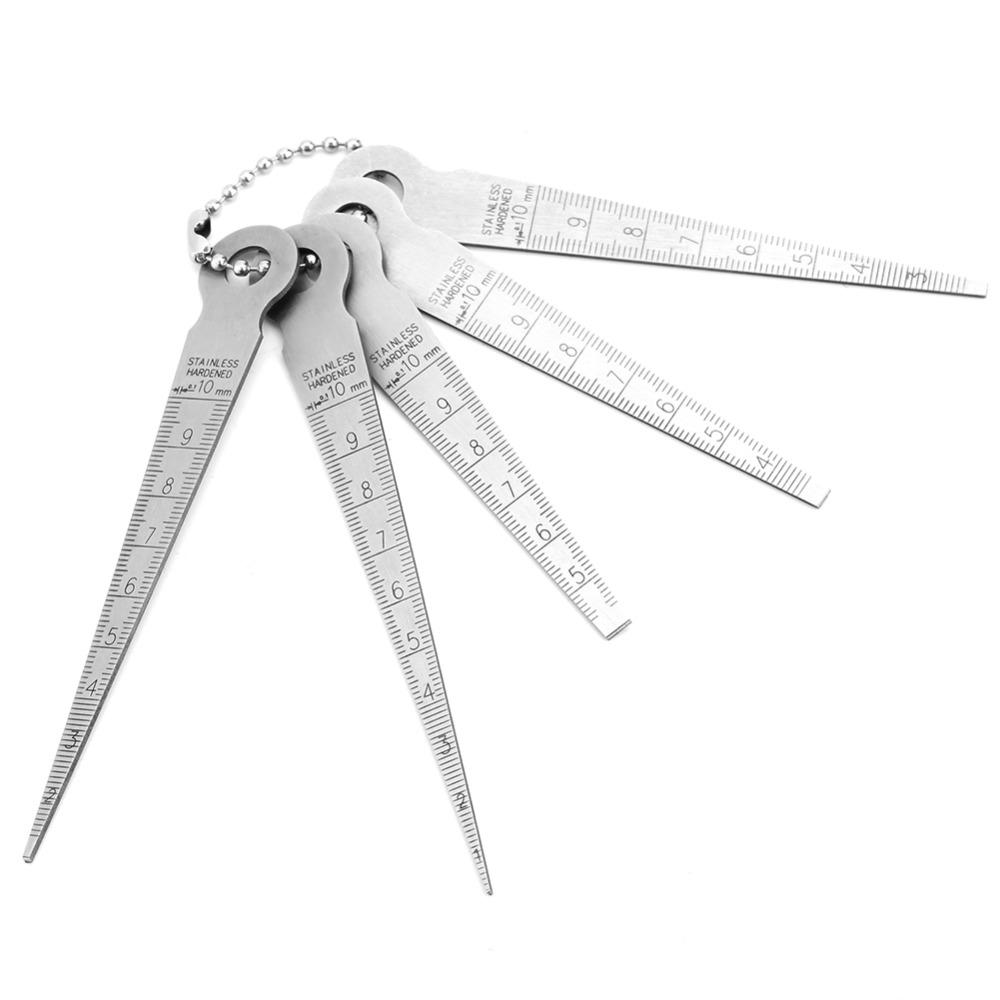 5 Cutters Feeler Gauge 1-10mm Welding Gauge Metric Taper Feeler for Designers Engineers