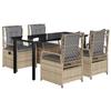 VidaXL Ensemble à manger de jardin avec coussins 5pcs Beige poly rotin 3263009