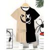 Boy Fashion 3D Printed Casual Pullover T-Shirt and Shorts Set, Outdoor T-Shirt and Shorts