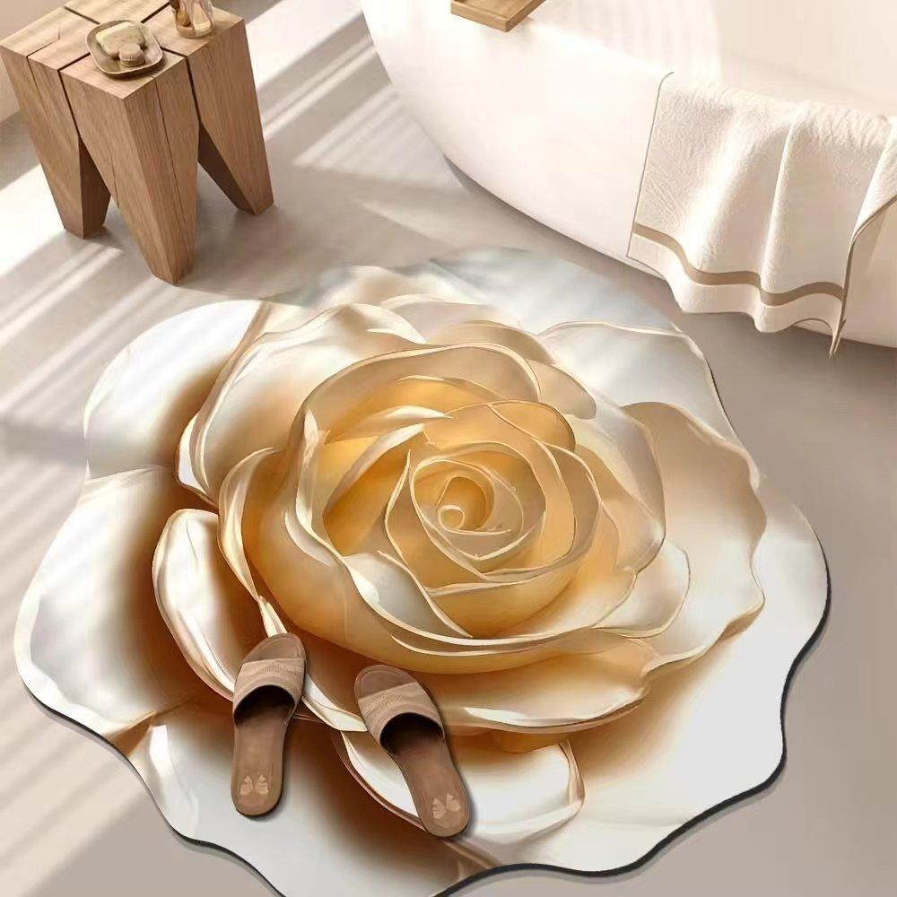 3D Flower Carpet Absorbent Floor Mat Living Room Dressing Room Non Slip Floor Mat Bedroom Bedside Carpet