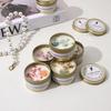 1PC Crystal Stone Aromatherapy Candle Plant Essential Oil Soybean Iron Can Candle Dry Flower