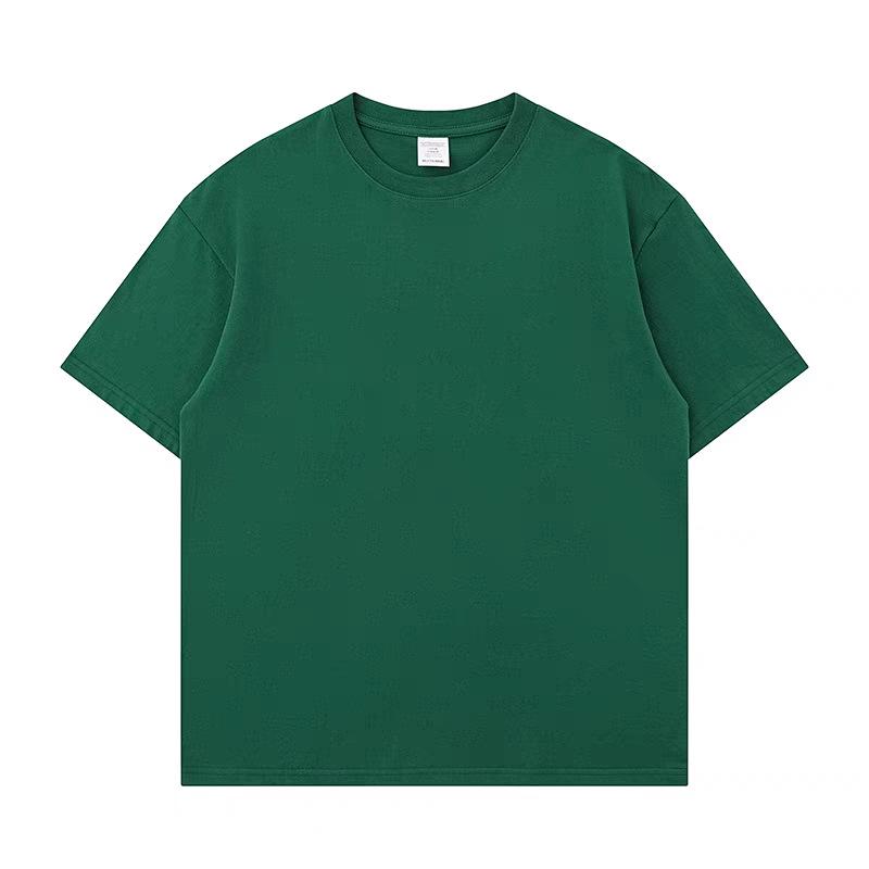 500g Combed Cotton Unisex Solid Color Short Sleeve T-Shirt