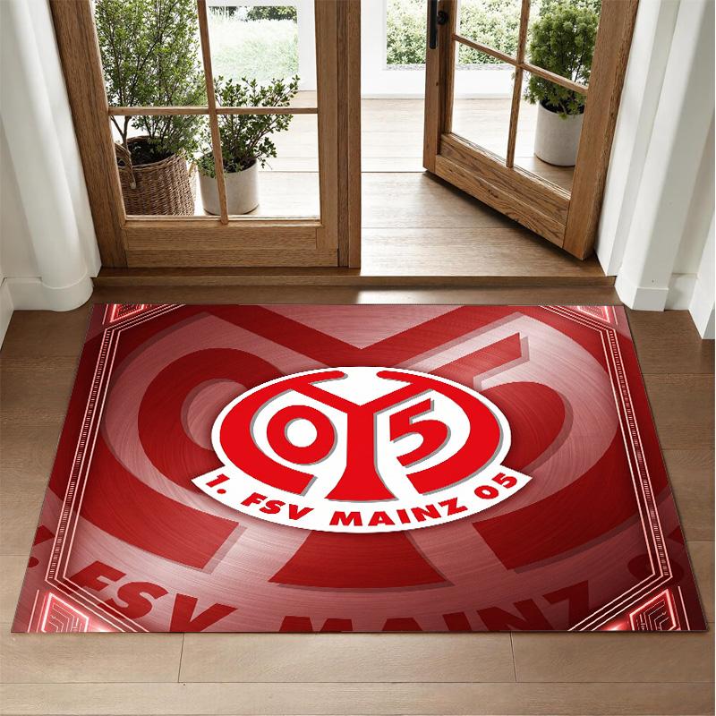 Mainz FC Design Crystal Velvet Rug Soft Decorative Mat for Bedroom Entrance