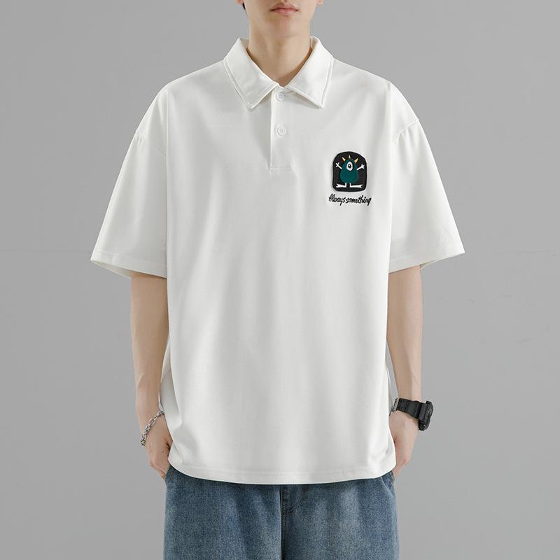 Polo Shirt, Men's Spring Trend, Men's Loose Casual Clothing, Versatile Lapel, Short Sleeved Fashionable Men's Jacket Top