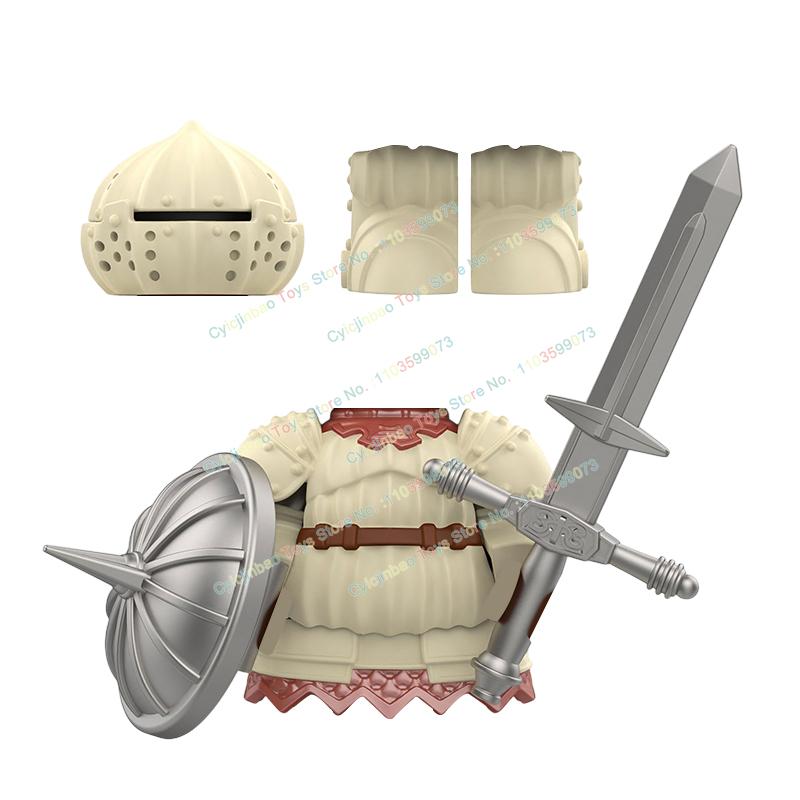 DXMH110 DXMH111 Medieval beige Knights Accessories Shields Sword Armour Building Blocks Action Figures Toys for Kids Gifts