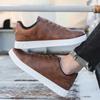 Men's Sports Shoes Brown Leather Men's Vulcanized Shoes Fashionable Solid Color Men's Running Shoes Plus Size 48 Sports Shoes
