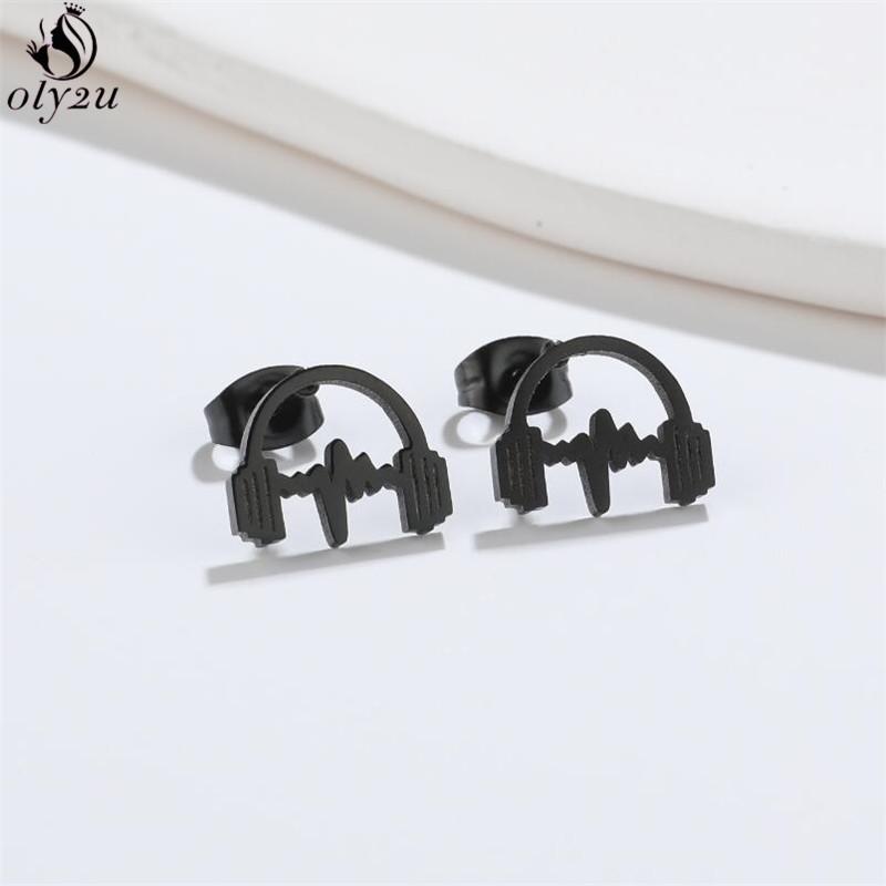 Hip-hop Stainless Steel Microphone Guitar Earring for Women Musical Ear Jewelry Girls Music Party Earrings Gift Accessories