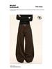 Yongfang Unisex Retro Wide-Leg Work Pants with Button Pocket Design