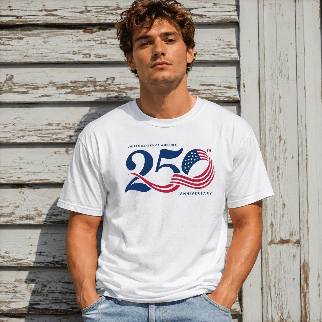 USA 250th Anniversary United States of America Patriotic 1776-2026 T-Shirt L