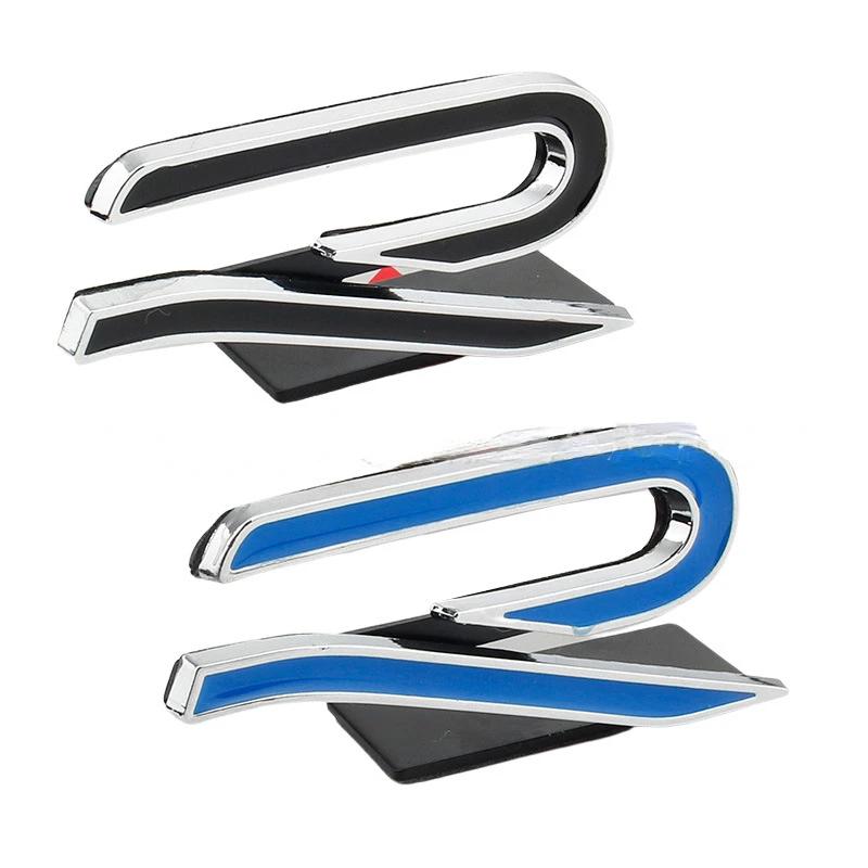 For VW R Rline Golf Scirocco Beetle Jetta Passat Tiguan Touareg 3D Metal Car Front Grille Emblem Stickers Accessories