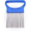 2Pcs Onion Holder Slicer, Stainless Steel Tomato Lemon Potato Vegetable Holder Slicer Cutter Tool for Kitchen Worker Slicing