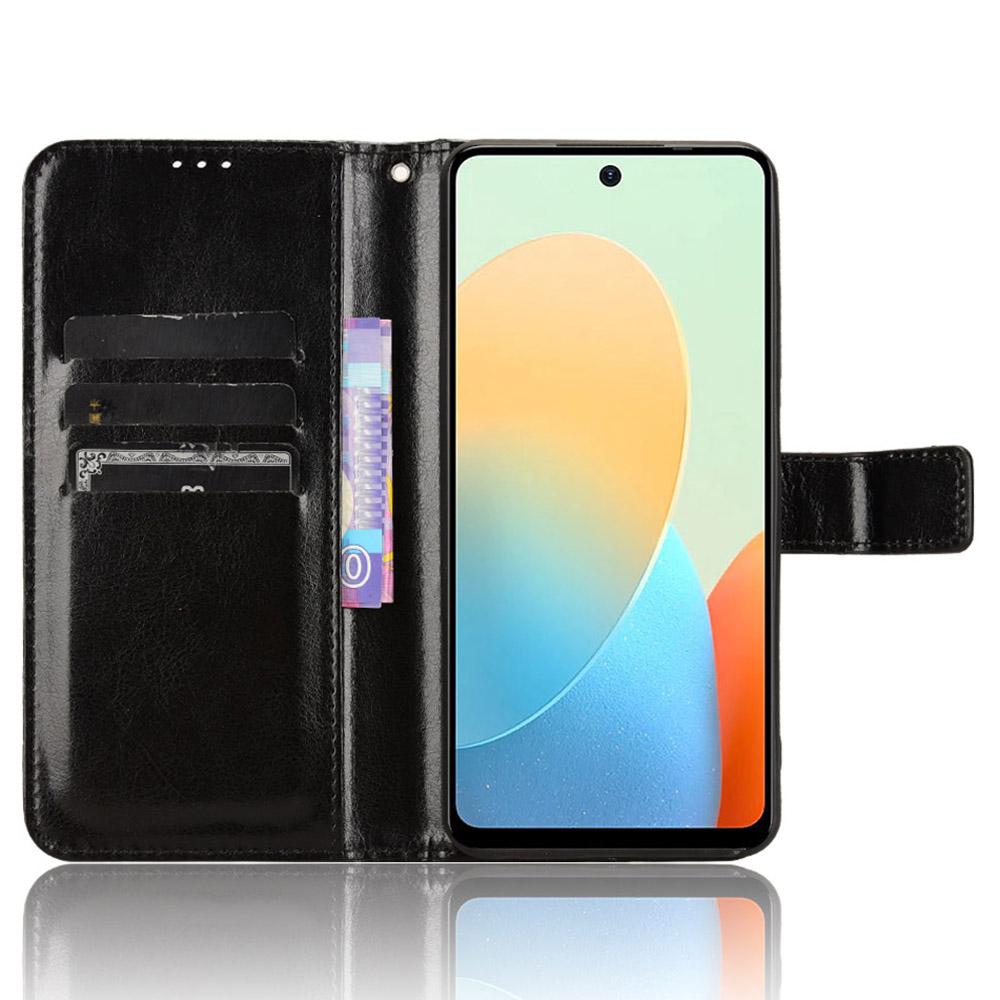 

For TECNO Spark Go 2024 4G BG6/Spark 20C BG7/Pop 8 Leather Case Wallet Phone Cover Black