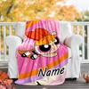 Customizable The Powerpuff Girls Throw Blanket – Personalized Name, All-Season Cozy Snug Blanket, Machine Washable, Personalized Blanket