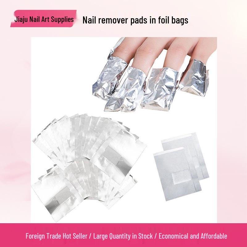 Nail Art Foil Polish Remover with Cotton Pads - 100 Pieces 50 Pieces