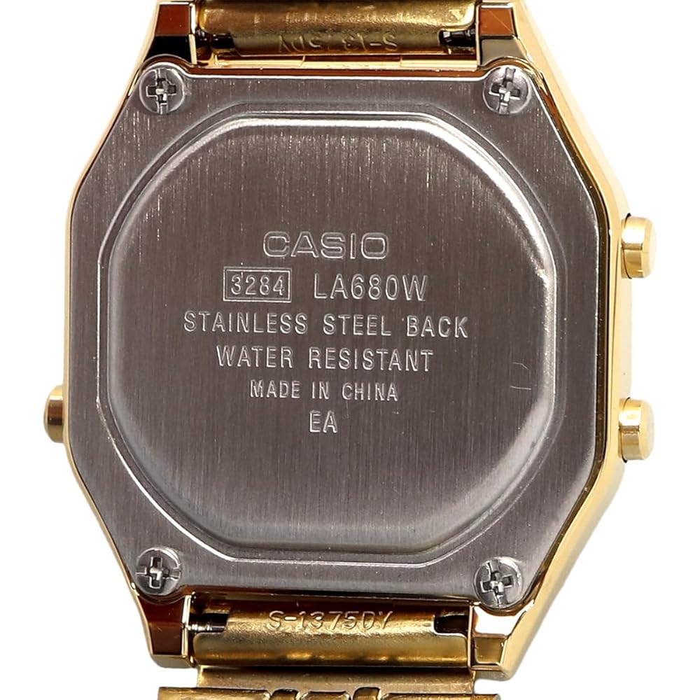 Casio Vintage Series LA680WGA-9B Women's Digital Watch Octagonal Face Gold Reverse LCD