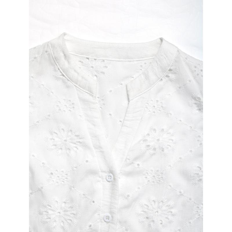 Dámská móda Ležérní Léto Jaro Jednobarevný potisk Halenky a košile s krátkým rukávem a výstřihem do V