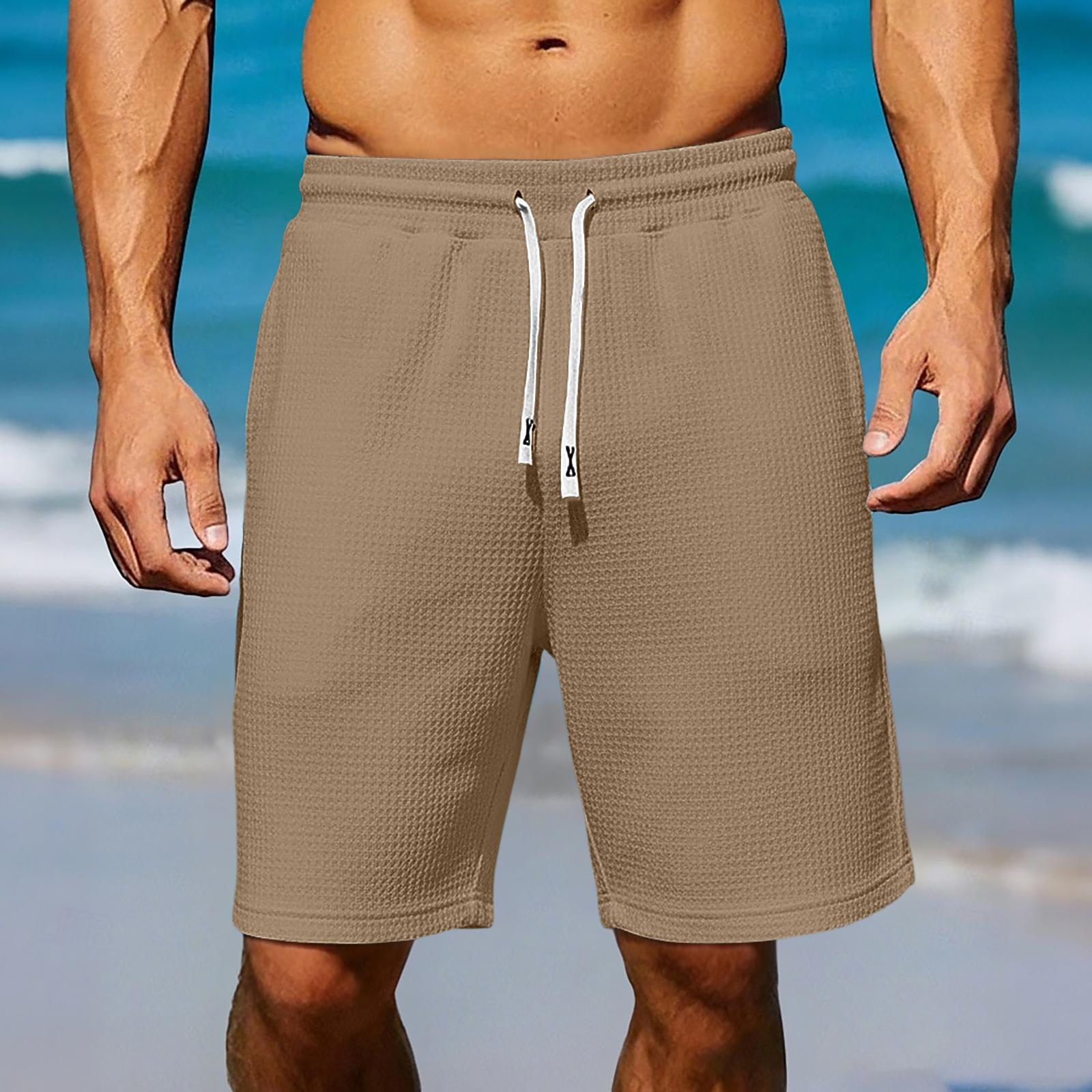 

Men s Casual Drawstring Beach Shorts M хакі