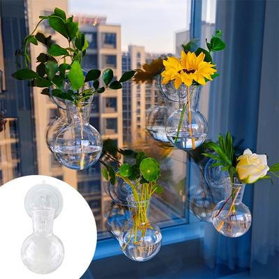 2 Stück/4 Stück Wandmontierter Fischbehälter mit Saugnäpfen Garten im Freien Transparente Hängende Vase Zuhause Durchmesser 6,5 cm