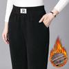 Casual Womens Thick Fleece Pants With High Waist And Pockets For Winter Comfort