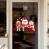 Santa Claus Christmas Ornaments Wooden Xmas Wall-mounted Pendants  Wall Decor