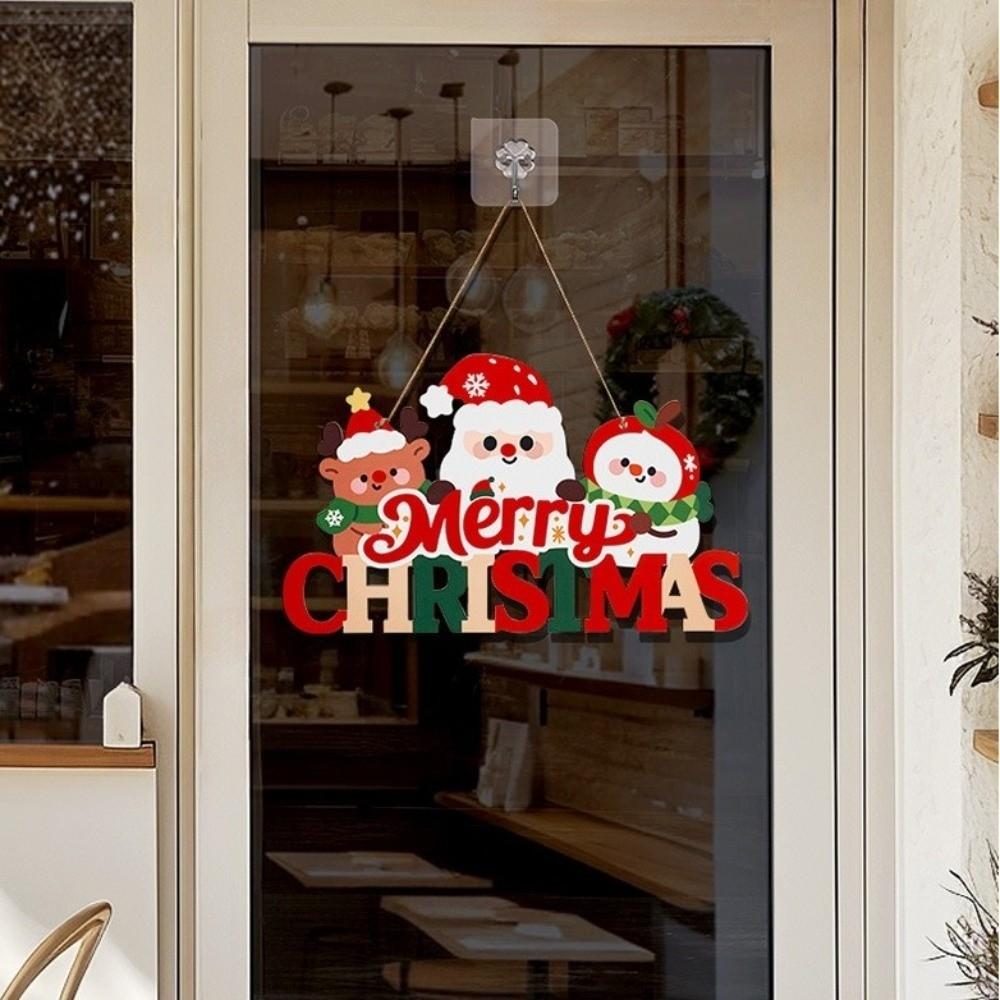 Reindeer Christmas Door Hanging Wooden Xmas Wall-mounted Pendants Christmas Ornaments Festival