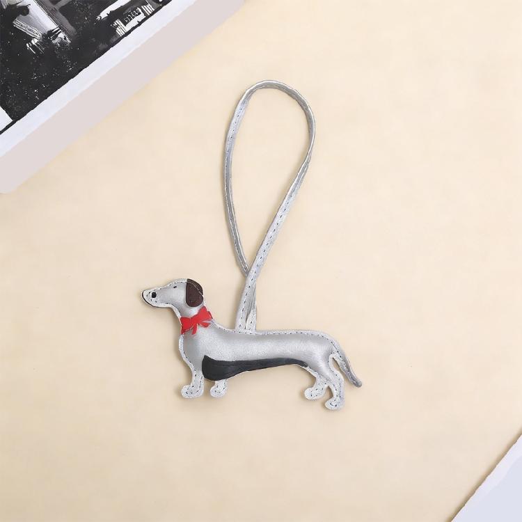 Traditional Dog Shaped Charm Keyring Water Resistant PU Leather Craftsmanship Pendant Stylish Luggage Label Charm